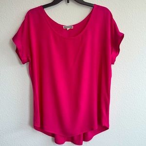 Pleione Pink top with cuffed sleeve.  Size Small